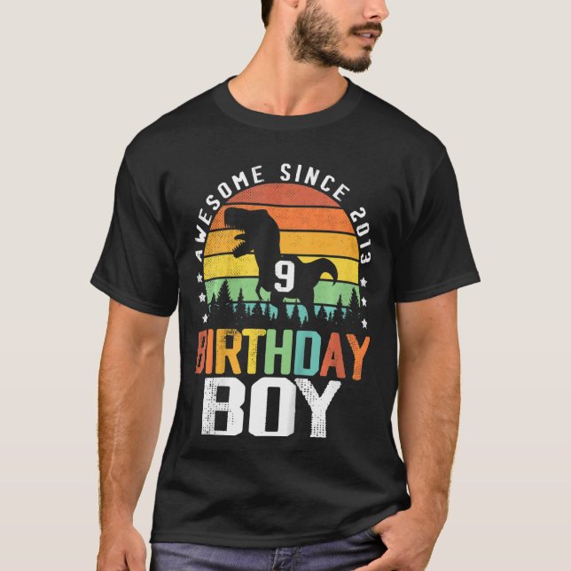 Kids 9th Birthday Boy Awesome Since 2013 9 Year Ol T-Shirt (Front)