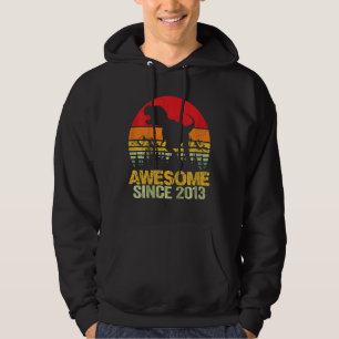 Kids 9th Birthday Boy Dinosaur Rex 9 Year Old Kids Hoodie