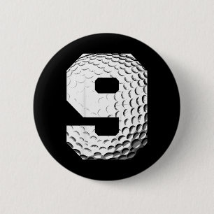 Kids 9th Birthday Boy Golf Player Golf 9 Years Old 6 Cm Round Badge