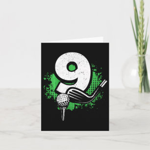 Kids 9th Birthday Boy Golf Player Golf 9 Years Old Card