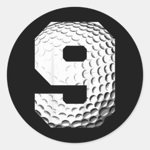 Kids 9th Birthday Boy Golf Player Golf 9 Years Old Classic Round Sticker