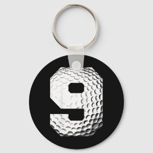 Kids 9th Birthday Boy Golf Player Golf 9 Years Old Key Ring