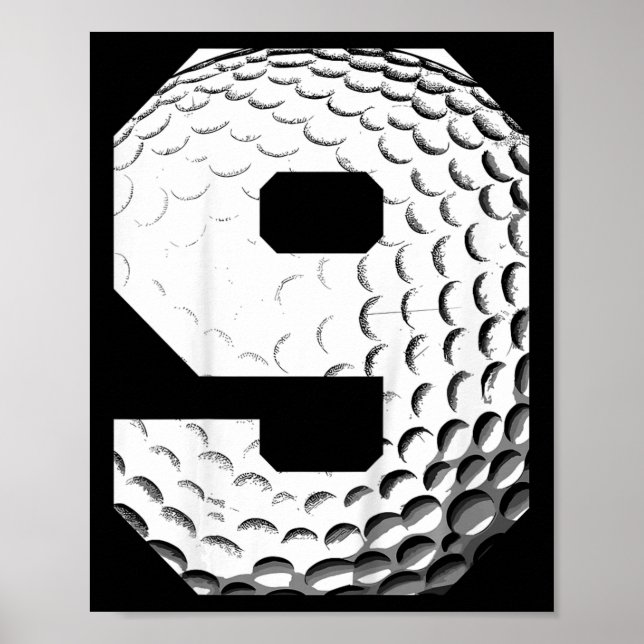 Kids 9th Birthday Boy Golf Player Golf 9 Years Old Poster (Front)
