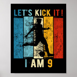 Kids 9th Birthday Boy Soccer 9 Year Old Birthday B Poster