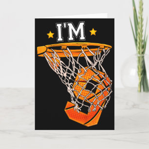 Kids 9th Birthday Bysketbyll Im 9 Boy Girl 6th Bi  Card