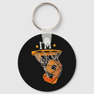 Kids 9th Birthday Bysketbyll I'm 9 Boy Girl 6th Bi Key Ring