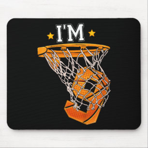 Kids 9th Birthday Bysketbyll I'm 9 Boy Girl 6th Bi Mouse Mat