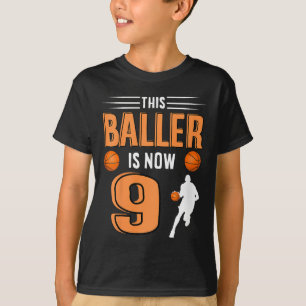 Kids 9th Birthday Bysketbyll Outfit This Byller Is T-Shirt