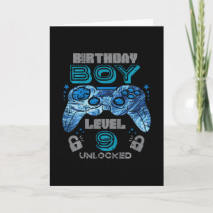 Kids 9th Birthday Gamer Level 9 Unlocked Video Gam Card