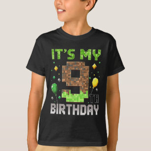 Kids 9th Birthday Gamer Pixel 9 Years Old Video Ga T-Shirt