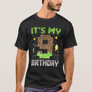 Kids 9th Birthday Gamer Pixel 9 Years Old Video Ga T-Shirt