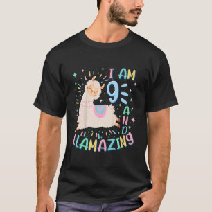 Kids 9th Birthday I Am 9 Years Old And Llamazing L T-Shirt