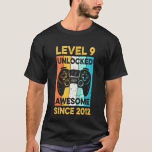 Kids 9th Birthday Level 9 Unlocked Awesome Since 2 T-Shirt