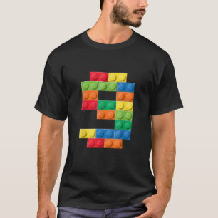 Kids 9th Birthday Master Builder Nine Years Buildi T-Shirt