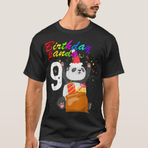 Kids 9th Birthday Panda Bear Boys Girls 9 year old T-Shirt