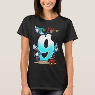 Kids 9th Birthday Sharks Underwater Kids Boys T-Shirt
