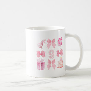 Kids 9th Coquette Birthday Party Nine Years Old Gi Coffee Mug