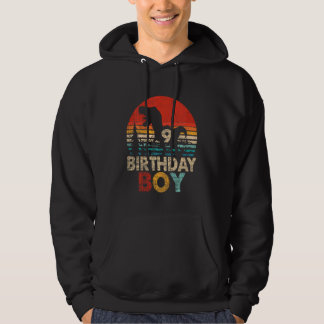 Kids 9th Dinosaur Birthday Boy Rex 9 Year Old Birt Hoodie