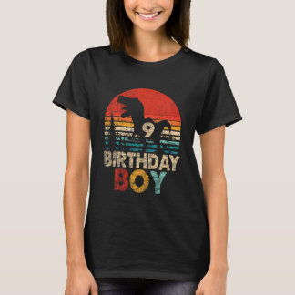 Kids 9th Dinosaur Birthday Boy Rex 9 Year Old Birt T-Shirt
