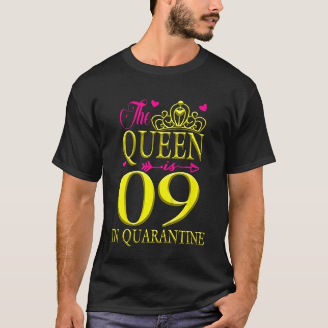 Kids 9th Ninth Queen Birthday In Quarantine Nine Y T-Shirt (Front)