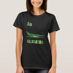 Kids A Is For Alligator Cute Illustrated Alligato T-Shirt