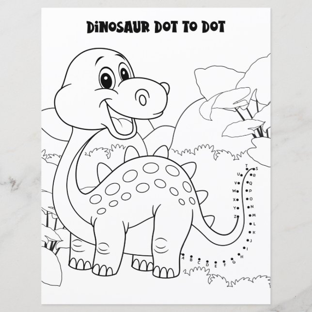Kids Activity Dinosaur Dot To Dot By Alphabet (Front)