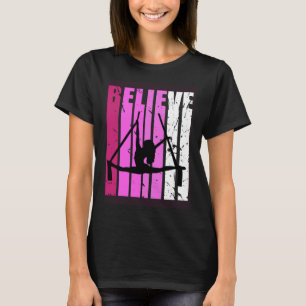 Kids Aerialist Pink Dance Fan Believe Motivational T-Shirt