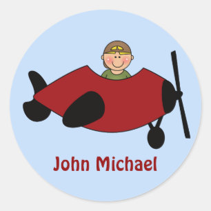 Kids Aeroplane Birthday Stickers