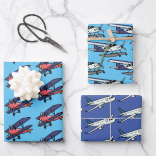 Kids Aeroplane Trio Wrapping Paper Sheet