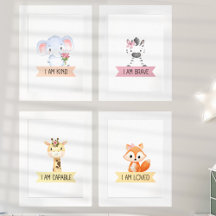 Kids Affirmation Art - Cute animals Gallery