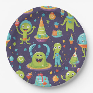 Kids alien birthday party napkins paper plate