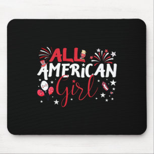 Kids All American Girl For Independence Day Girls Mouse Mat