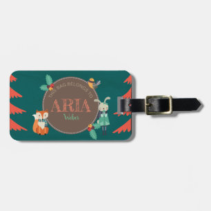 Kids Allergen Cute Woodland Winter Animal BagTag Luggage Tag