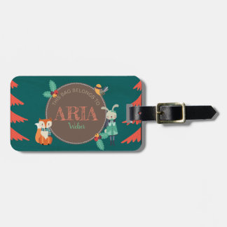 Kids Allergen Cute Woodland Winter Animal BagTag Luggage Tag