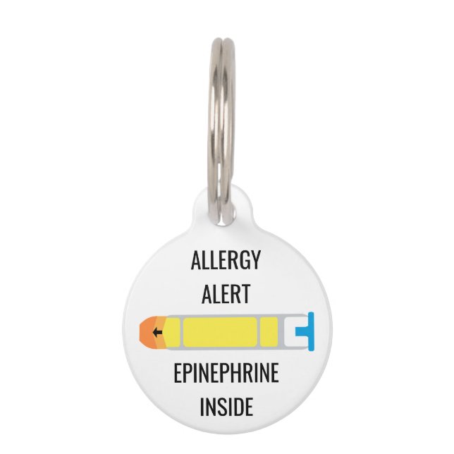 Kids Allergy Alert Epinephrine Inside Emergency Pet Tag (Front)