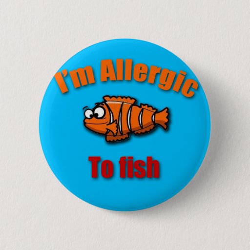 Image of Kids allergy alert fish 6 Cm Round Badge