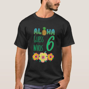 Kids Aloha 6 Years Old Luau Birthday Party T-Shirt