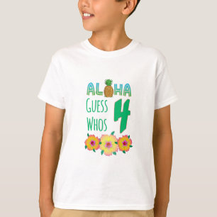Kids Aloha Tropical Luau 4 Years Old Birthday T-Shirt