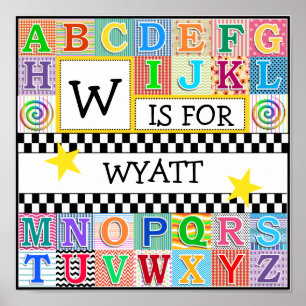 Kids Alphabet Art 11x11 Personalised Poster
