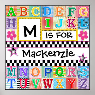 Kids Alphabet Art 24x24 Personalised Poster