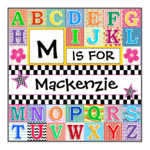 Kids Alphabet Art 24x24 Personalised