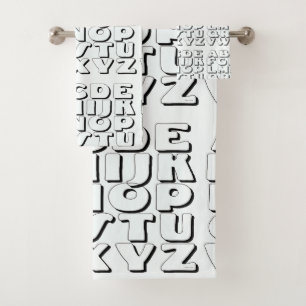 Kids Alphabet Bath Towel Set