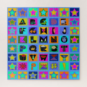 KIDS ALPHABET LETTER QUILT JIGSAW PUZZLE