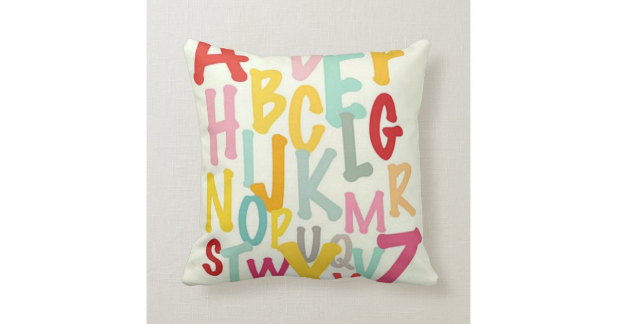 Kids Alphabet Pattern Throw Pillow Zazzle.co.uk