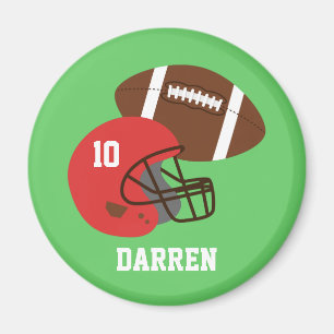 Kids American Football Helmet Name Magnet