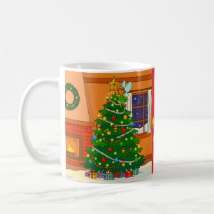 KIDS AND ANGEL CHRISTMAS DESIGN PLUS SNOW COFFEE MUG