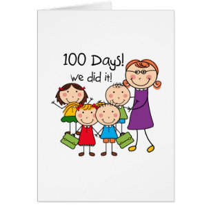 Kids and Female Teacher 100 Days