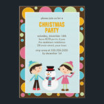 Kids and Snowman Christmas Party Invitation<br><div class="desc">Holiday party invitations
 Babystar Designs</div>