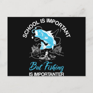 Kids Angler Boys Fishing Girls Fishing School Postcard