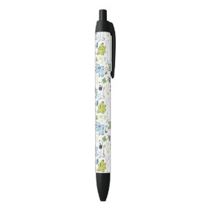 kids animal background pattern black ink pen